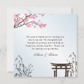 Sakura Japans Cherry Blossom Asian Wedding Bedankkaart (Achterkant)