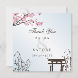 Sakura Japans Cherry Blossom Asian Wedding Bedankkaart
