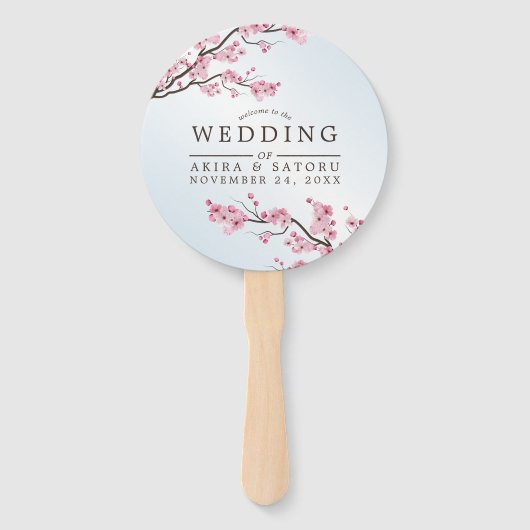 Sakura Japans Cherry Blossom Asian Wedding Handwaaier (Voorkant)