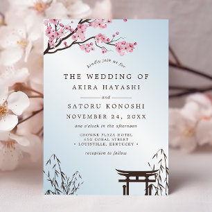 Sakura Japans Cherry Blossom Asian Wedding Kaart