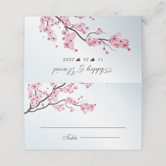 Sakura Japans Cherry Blossom Asian Wedding Plaatskaartje (Buitenkant ongevouwen)