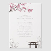 Sakura Japans Cherry Blossom Asian Wedding Vellum Uitnodigingen (Voorkant)