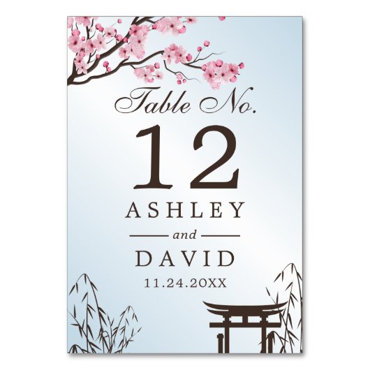 Sakura Japans Cherry Blossom Aziatisch lijstnummer Kaart (Achterkant)