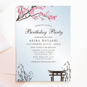 Sakura Japans Cherry Blossom Birthday Party Kaart