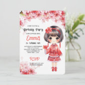 Sakura Japans Cherry Blossom Birthday Party Kaart (Staand voorkant)