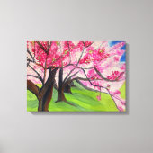 Sakura Japans Cherry Blossom waterverf art Canvas Afdruk (Voorkant)