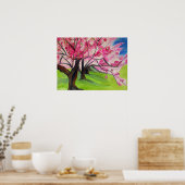 Sakura Japans Cherry Blossom waterverf Poster (Keuken)