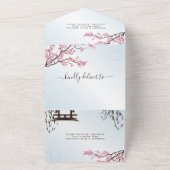 Sakura Japanse Cherry Blossom Asian Weddenschap All In One Uitnodiging (Buitenkant)