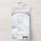 Sakura Japanse Cherry Blossom Asian Weddenschap All In One Uitnodiging (Binnen)