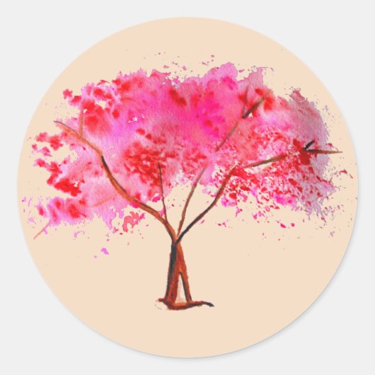 Sakura Japanse Cherry Blossom bruiloft Ronde Sticker (Voorkant)
