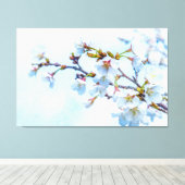 Sakura - Japanse Cherry Blossom Canvas Afdruk (Insitu (Houten vloer))