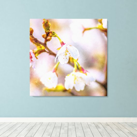 Sakura - Japanse Cherry Blossom Canvas Afdruk (Insitu (Houten vloer))