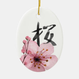 Sakura Japanse Cherry Blossom Kana Kerstmis Keramisch Ornament