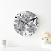 Sakura Japanse Cherry Tree Black en White  Grote Klok (Huis)