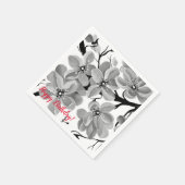 Sakura Japanse Cherry Tree Black en White Servet (Hoek)