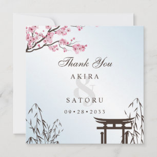 Sakura Japanse Kersenbloesem Aziatische Bruiloft Bedankkaart