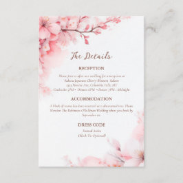 Sakura Japanse kersenbloesem bruiloft details Informatiekaartje