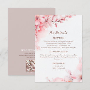 Sakura Japanse kersenbloesem bruiloft details Informatiekaartje