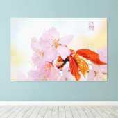 Sakura - Japanse kersenbloesem Canvas Afdruk (Insitu (Houten vloer))