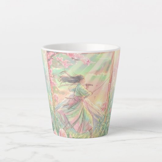 Sakura Japanse Samurai latte kopje Mok (Voorkant)