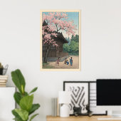 Sakura Jiin Print Lente Tempel Scene met Kinderen (Thuiskantoor)