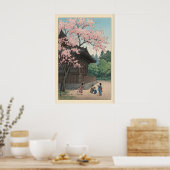 Sakura Jiin Print Lente Tempel Scene met Kinderen (Keuken)