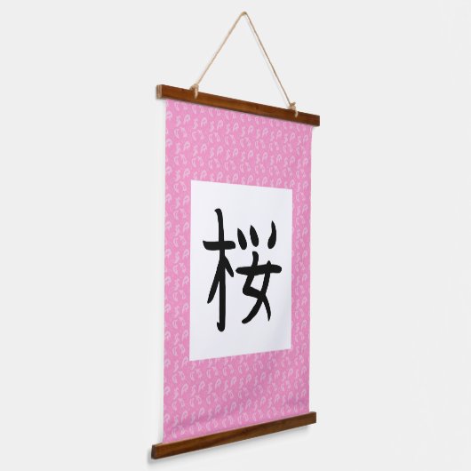 Sakura Kanji Scroll Hangend Wandkleed (Gebogen)