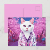 Sakura kat feestdagenkaart (Voorkant / Achterkant)