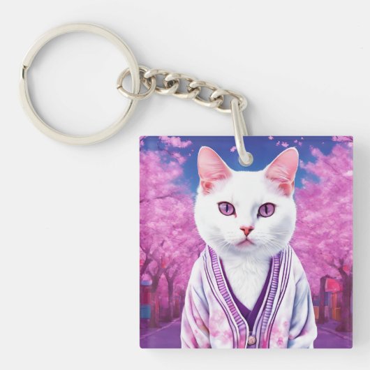Sakura kat sleutelhanger (voorkant)