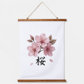 Sakura Katana Japanese Aesthetic Hangend Wandkleed (Voorkant)