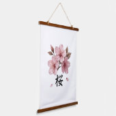 Sakura Katana Japanese Aesthetic Hangend Wandkleed (Gebogen)