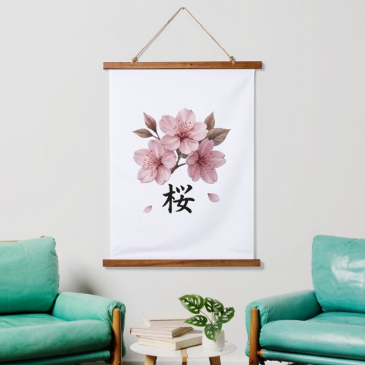 Sakura Katana Japanese Aesthetic Hangend Wandkleed (Woonkamer)