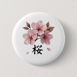 Sakura Katana Japanese Aesthetic Ronde Button 5,7 Cm