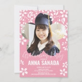 SAKURA kersenbloesem Afstudeerfeest Uitnodiging (Voorkant)