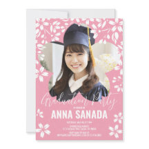 SAKURA kersenbloesem Afstudeerfeest Uitnodiging