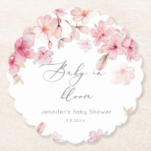 Sakura kersenbloesem baby in bloei baby shower kartonnen onderzetters