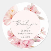 Sakura-kersenbloesem baby shower ronde sticker (Voorkant)