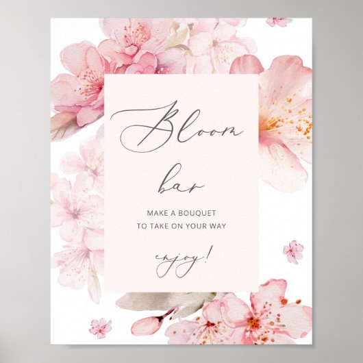 Sakura-kersenbloesem bloem bar poster (Voorkant)