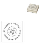 Sakura Kersenbloesem Bloem Ronde Adres 4 Rubberstempel (Gestempeld)
