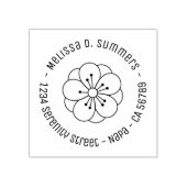Sakura Kersenbloesem Bloem Ronde Adres 4 Rubberstempel (Afrduk)