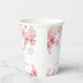 Sakura kersenbloesem blush roze baby shower papieren bekers (Rechts)