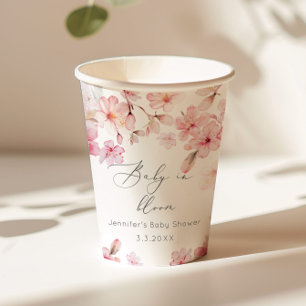Sakura kersenbloesem blush roze baby shower papieren bekers