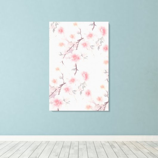 Sakura, kersenbloesem canvas afdruk (Insitu (Houten vloer))