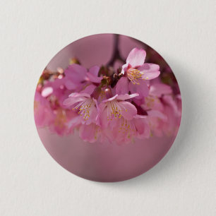 Sakura Kersenbloesem Delicate Roze Boeket Ronde Button 5,7 Cm