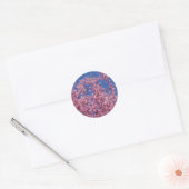 Sakura Kersenbloesem In Het Blauwe Ronde Sticker (Envelop)
