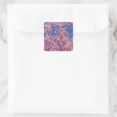 Sakura Kersenbloesem In Het Blauwe Vierkante Sticker (Tas)
