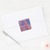 Sakura Kersenbloesem In Het Blauwe Vierkante Sticker (Envelop)