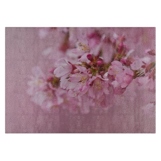 Sakura Kersenbloesem Licht Roze Reflecties Snijplank (Voorkant)