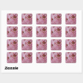 Sakura Kersenbloesem Licht Roze Reflecties Vierkante Sticker (Vel)
