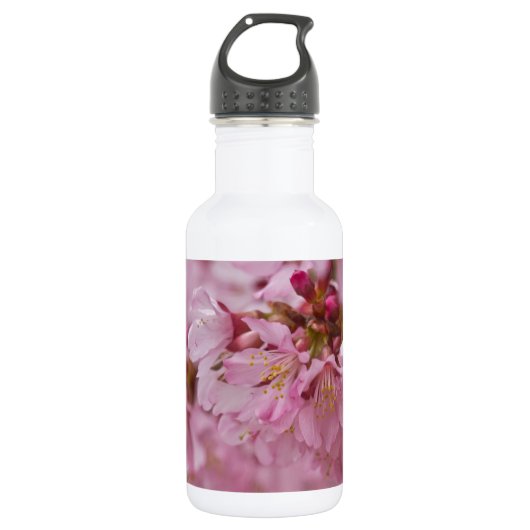 Sakura Kersenbloesem Licht Roze Reflecties Waterfles (Voorkant)